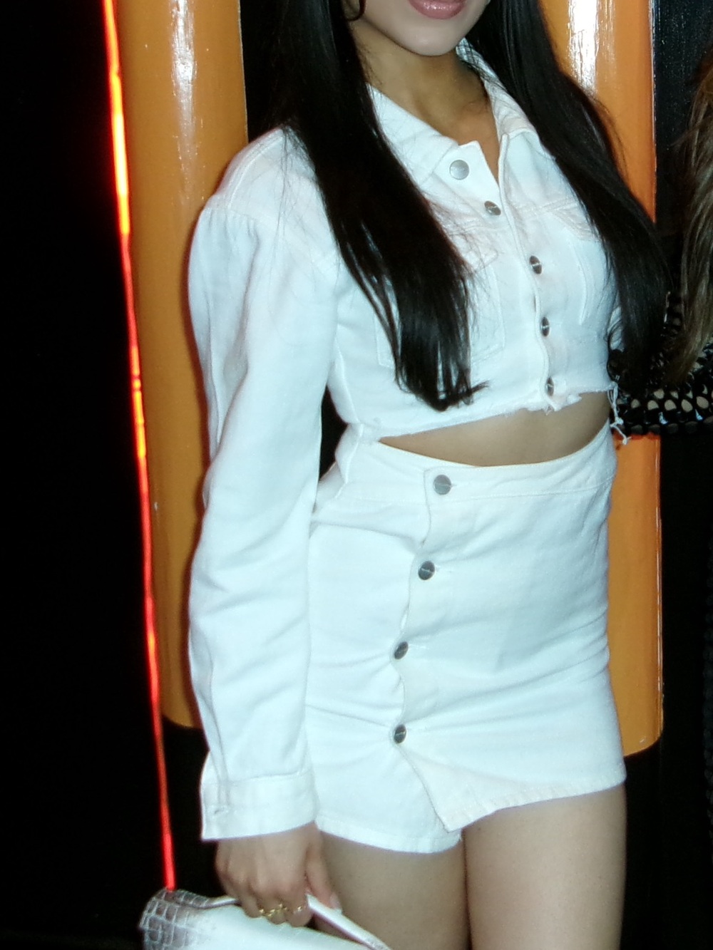 superdown White Two-Piece Denim Mini Set